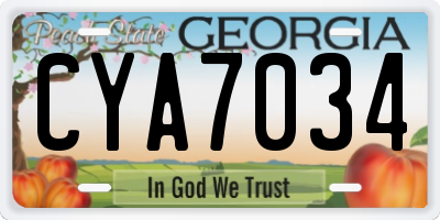 GA license plate CYA7034