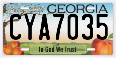 GA license plate CYA7035