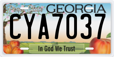 GA license plate CYA7037