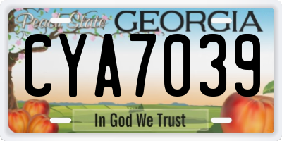 GA license plate CYA7039