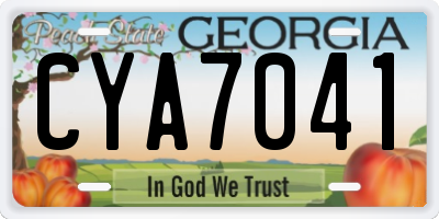 GA license plate CYA7041