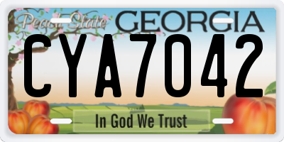 GA license plate CYA7042
