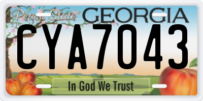 GA license plate CYA7043