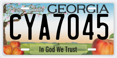 GA license plate CYA7045