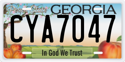 GA license plate CYA7047
