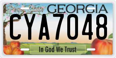 GA license plate CYA7048