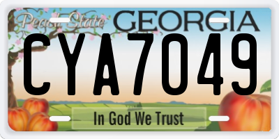 GA license plate CYA7049