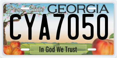 GA license plate CYA7050
