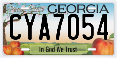 GA license plate CYA7054