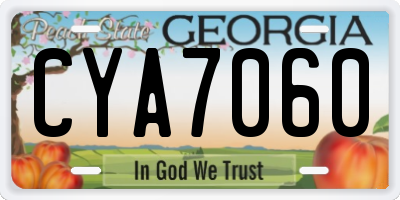 GA license plate CYA7060