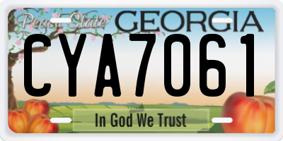 GA license plate CYA7061