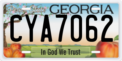GA license plate CYA7062