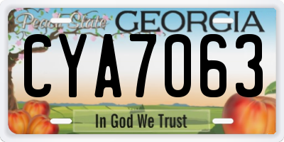 GA license plate CYA7063