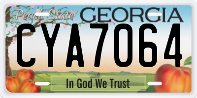 GA license plate CYA7064