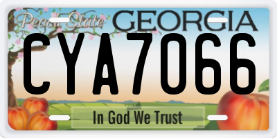 GA license plate CYA7066