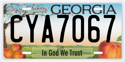 GA license plate CYA7067