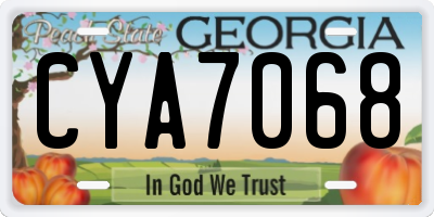 GA license plate CYA7068