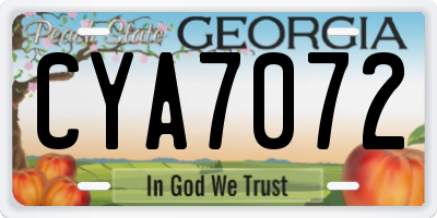 GA license plate CYA7072