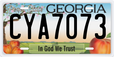 GA license plate CYA7073