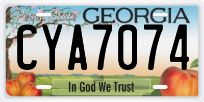 GA license plate CYA7074