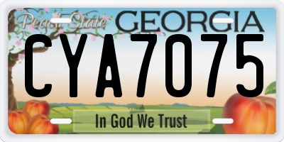 GA license plate CYA7075