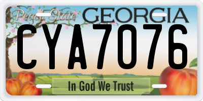 GA license plate CYA7076