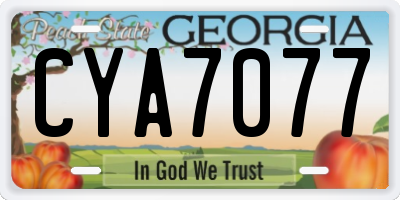 GA license plate CYA7077