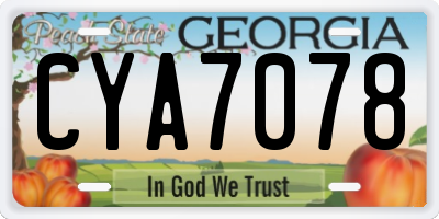 GA license plate CYA7078