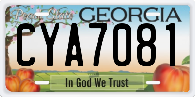 GA license plate CYA7081