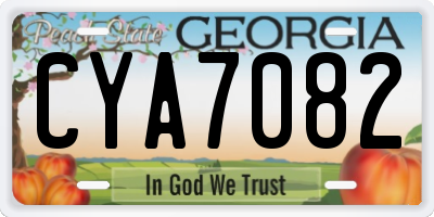 GA license plate CYA7082