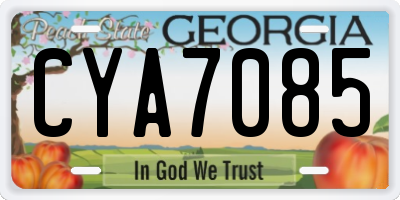 GA license plate CYA7085