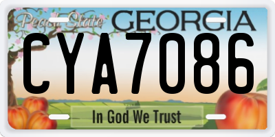 GA license plate CYA7086