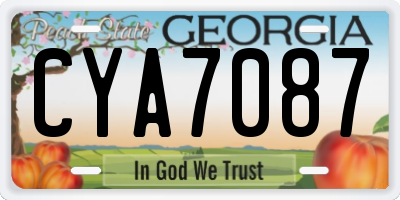GA license plate CYA7087