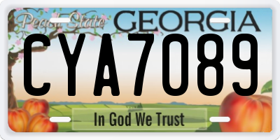 GA license plate CYA7089
