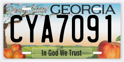 GA license plate CYA7091