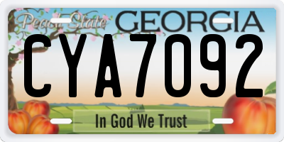 GA license plate CYA7092