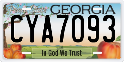 GA license plate CYA7093