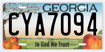 GA license plate CYA7094