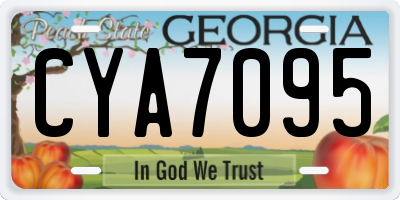GA license plate CYA7095