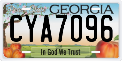 GA license plate CYA7096