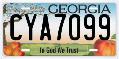 GA license plate CYA7099