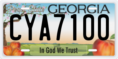 GA license plate CYA7100
