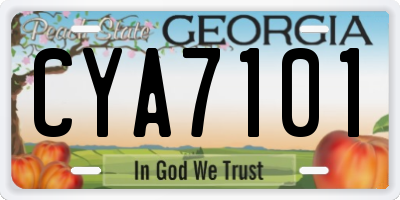 GA license plate CYA7101