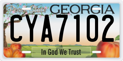 GA license plate CYA7102