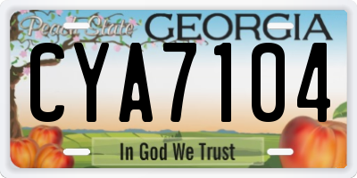 GA license plate CYA7104