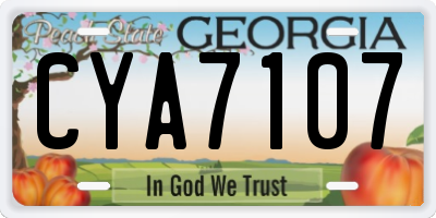 GA license plate CYA7107