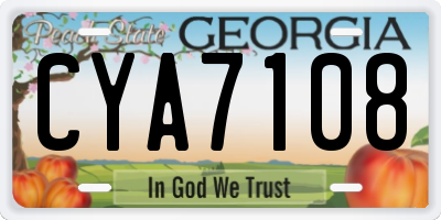 GA license plate CYA7108