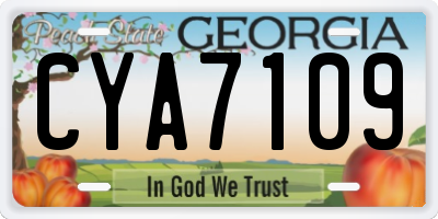GA license plate CYA7109