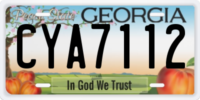 GA license plate CYA7112