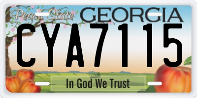 GA license plate CYA7115